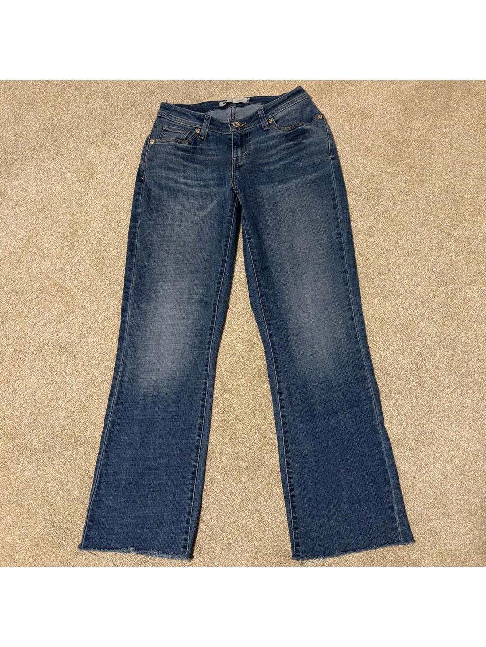 Levi’s 529 Womens Curvy Bootcut Jeans Raw Hem Medium Wash Stretch Denim, Sz 6